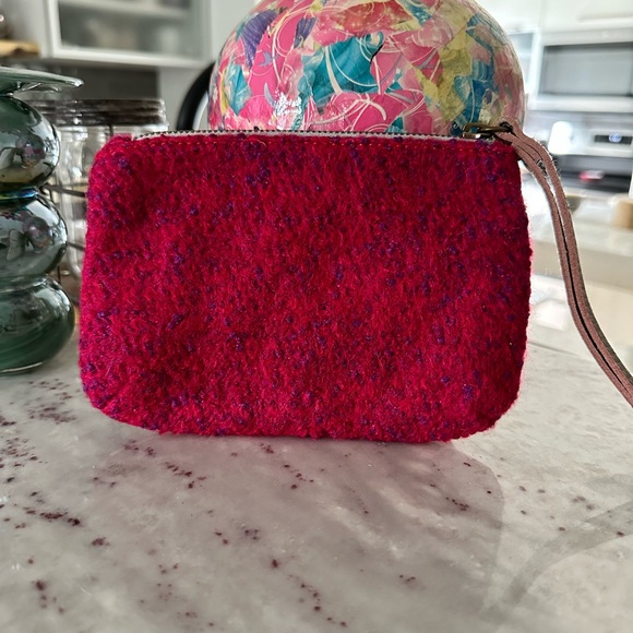 Anthropologie Miss Albright Linen/Wool Embossed Wristlet NWT - Picture 5 of 9